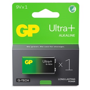 GP Ultra Plus Alkaline 9V-batteri 1604AUP/6LF22 1-pak