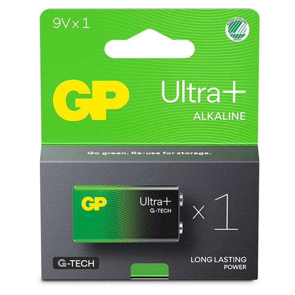 GP Ultra Plus Alkaline 9V-batteri 1604AUP/6LF22 1-pak