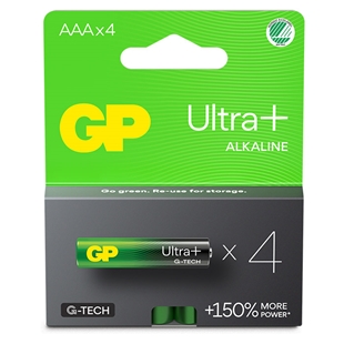 GP Ultra Plus Alkaline AAA-batteri 24AUP/LR03 4-pak