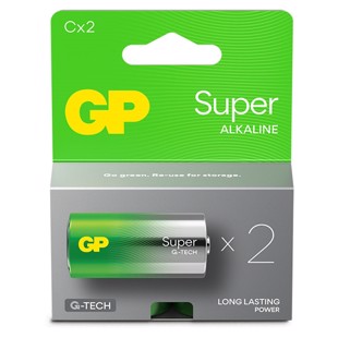 GP Super Alkaline C-batteri 14A/LR14 2-pak