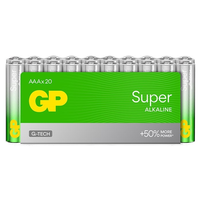 GP Super Alkaline AAA-batteri 24A/LR03 20-pak