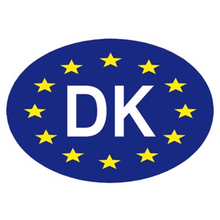 Trykt dk/eu skilt stort