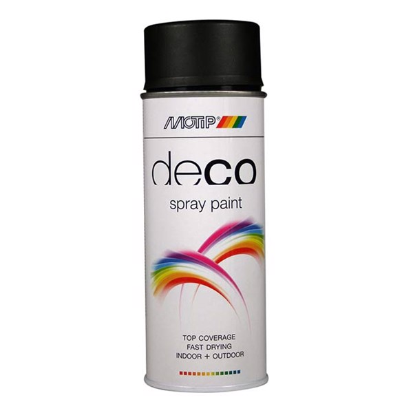 Motip deco Ral 9005 dyb sort satin 400ml.