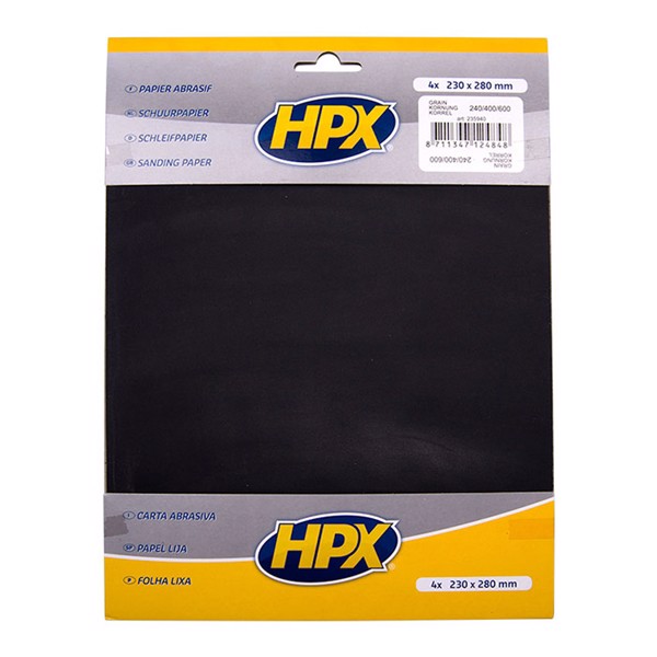 HPX sandpapir sæt 1 stk p240, 2 stk p400 og 1 stk p600