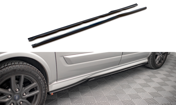 Maxton Side Skirts Diffusers Ford Transit Custom St-Line Mk1 Facelift - Gloss Black