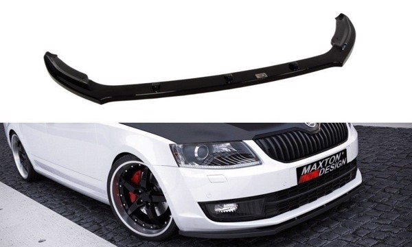 Maxton Front Splitter V.2 Skoda Octavia Mk3 - Gloss Black