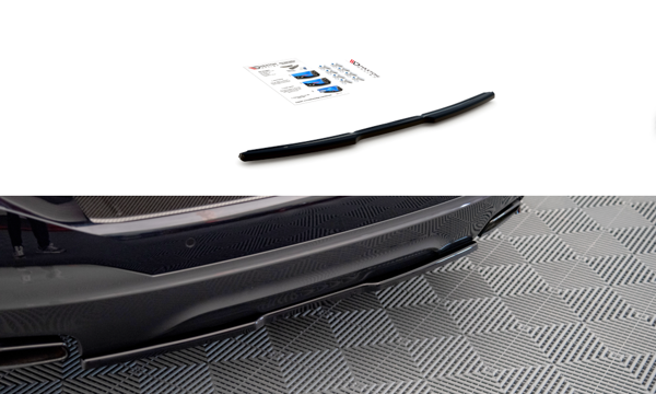 Maxton Central Rear Splitter For BMW 6 Gt G32 M-Pack - Gloss Black