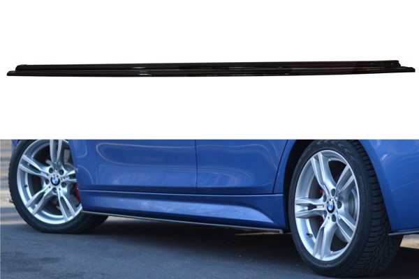 Maxton Side Skirts Diffusers BMW 3-Series F30 Phase-Ii Sedan M-Sport - Gloss Black