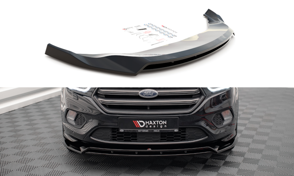 Maxton Front Splitter V.1 Ford Escape St-Line Mk3 - Gloss Black