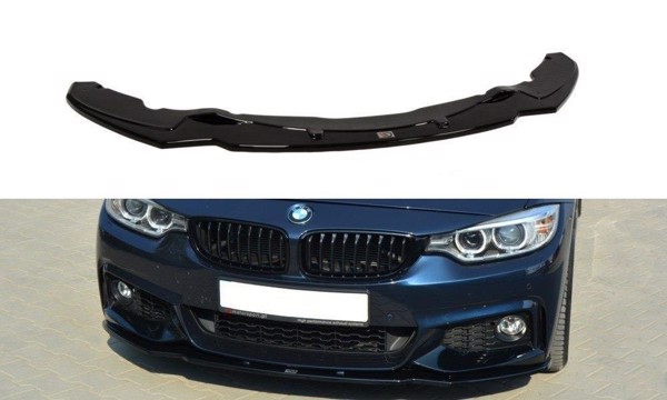 Maxton Front Splitter V.1 For BMW 4 F32 M-Pack - Gloss Black