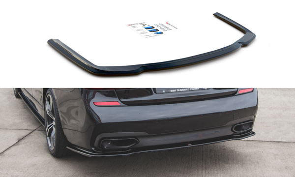 Maxton Central Rear Splitter For BMW 7 M-Pack G11 - Gloss Black