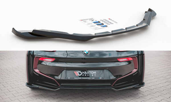 Maxton Central Rear Splitter BMW I8 - Gloss Black