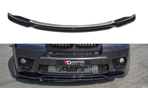 Maxton Front Splitter For BMW X50 E70 Facelift M-Pack - Gloss Black