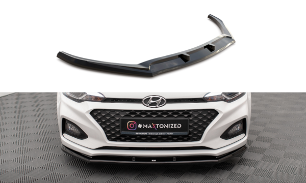 Maxton Front Splitter V.1 Hyundai I20 Mk2 Facelift - Gloss Black