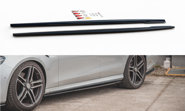 Maxton Side Skirts Diffusers Mercedes-Benz E63 Amg Estate/Sedan S213/W213 - Gloss Black