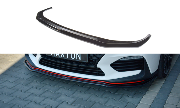 Maxton Front Splitter V.2 Hyundai I30 N Mk3 Hatchback / Fastback - Gloss Black