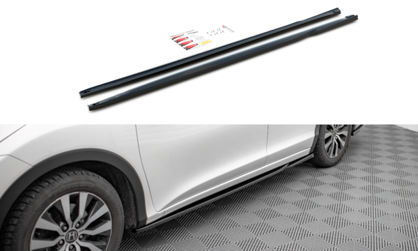 Maxton Side Skirts Diffusers Honda Civic Mk9 - Gloss Black