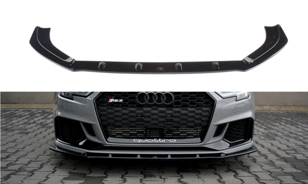 Maxton Front Splitter V.1 Audi RS3 8V Fl Sedan - Gloss Black