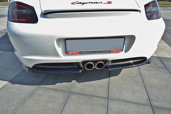 Maxton Rear Side Splitters Porsche Cayman S 987C  - Gloss Black