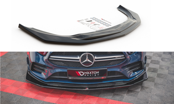 Maxton Front Splitter V.3 Mercedes A35 Amg / Amg-Line W177  - Gloss Black