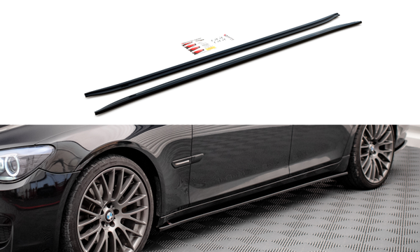 Maxton Side Skirts Diffusers BMW 7 M-Pack F01 - Gloss Black