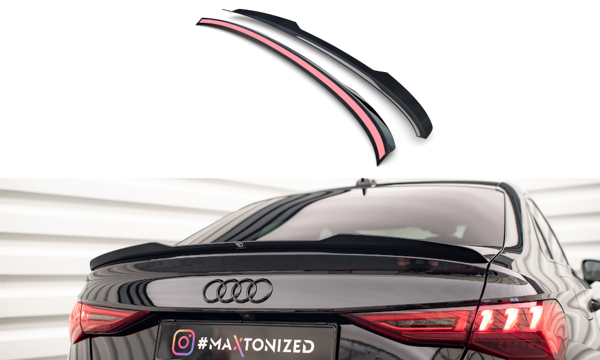 Maxton Spoiler Cap Audi A3 / A3 S-Line Sedan 8Y - Gloss Black