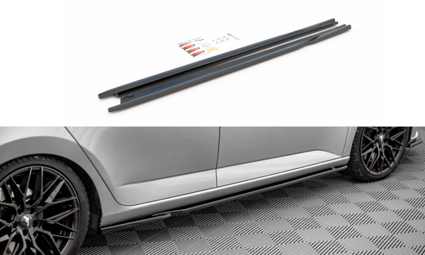 Maxton Side Skirts Diffusers Skoda Fabia Mk3 - Gloss Black