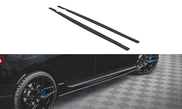 Maxton Street Pro Side Skirts Diffusers Volkswagen Golf R Mk8 - Black