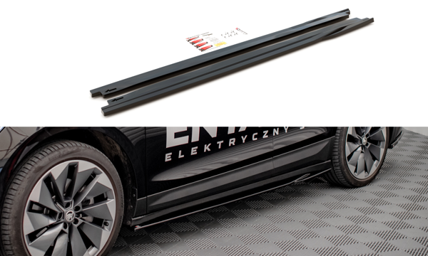 Maxton Side Skirts Diffusers Skoda Enyaq Iv - Gloss Black