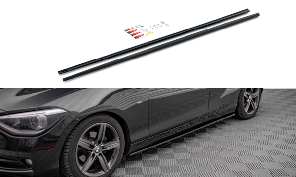 Maxton Side Skirts Diffusers BMW 1 F20 - Gloss Black