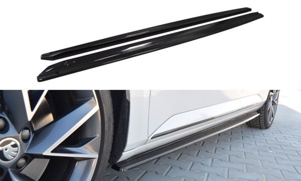 Maxton Side Skirts Diffusers Skoda Superb Mk3 - Gloss Black