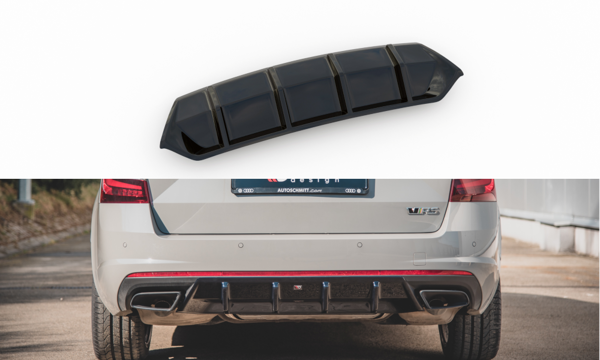 Maxton Rear Valance V.1 Skoda Octavia RS Mk3 / Mk3 Fl Hatchback / Estate - Gloss Black