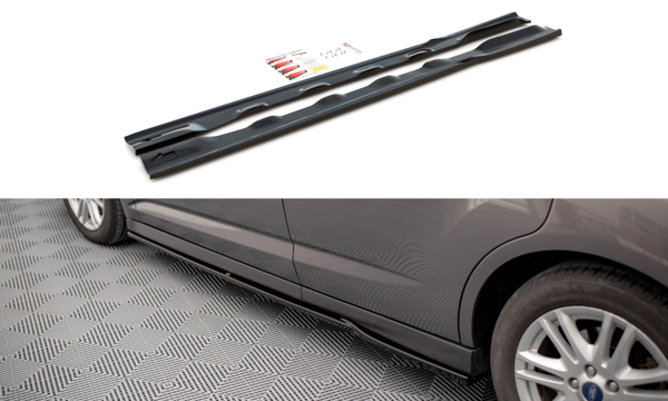 Maxton Side Skirts Diffusers Ford C-Max Mk2 - Gloss Black