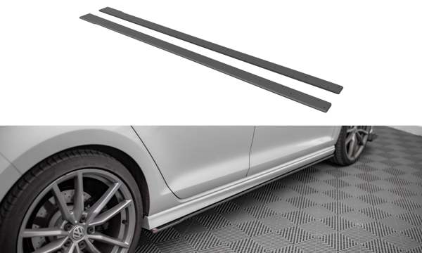 Maxton Street Pro Side Skirts Diffusers Volkswagen Golf R Mk7 - Black-Red