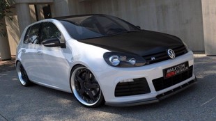 Maxton Front Splitter VW Golf VI R - Gloss Black