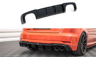 Maxton Rear Valance V.2  Audi RS3 8V Facelift - Gloss Black