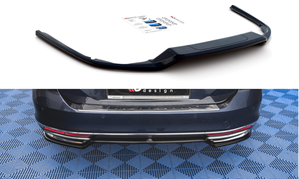 Maxton Central Rear Splitter Volkswagen Passat B8 - Gloss Black