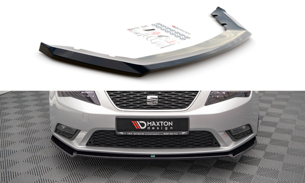 Maxton Front Splitter V.2 Seat Leon Mk3 - Gloss Black