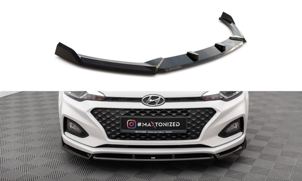 Maxton Front Splitter V.2 Hyundai I20 Mk2 Facelift - Gloss Black