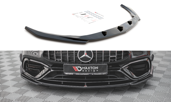 Maxton Front Splitter V.3 Mercedes-Amg Cla 45 Aero C118 - Gloss Black