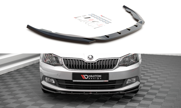 Maxton Front Splitter V.2 Skoda Fabia Mk3 - Gloss Black