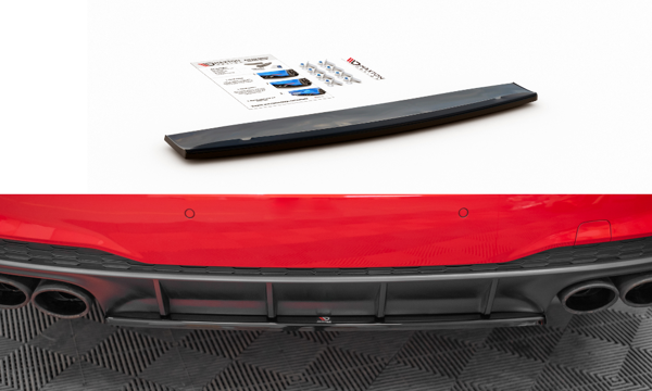 Maxton Central Rear Splitter Audi S7 C8 - Gloss Black