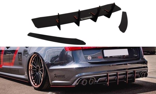 Maxton Rear Diffuser & Rear Side Splitters Audi S6 C7 Fl