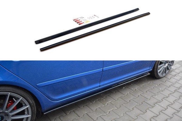 Maxton Side Skirts Diffusers Skoda Octavia RS Mk2 / Mk2 Fl - Gloss Black