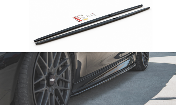 Maxton Side Skirts Diffusers V.2 BMW 5 F10/F11 M-Pack - Gloss Black