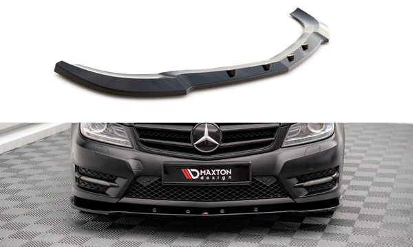 Maxton Front Splitter V.2 Mercedes-Benz C Coupe Amg-Line C204 - Gloss Black