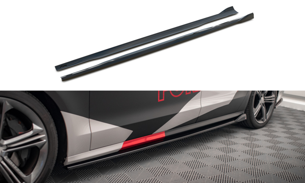 Maxton Side Skirts Diffusers V.2 Audi S8 D4 - Gloss Black