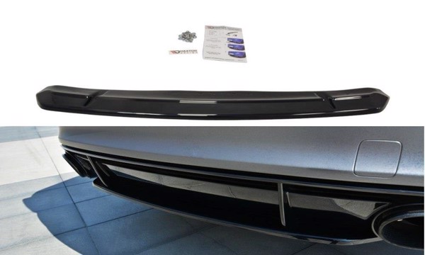 Maxton Central Rear Splitter Audi RS7 Facelift - Gloss Black