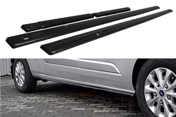 Maxton Side Skirts Diffusers Ford Transit Custom Mk1 Fl - Gloss Black