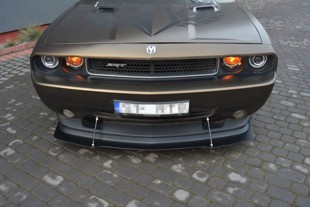 Maxton Hybrid Front Splitter V.1 Dodge Challenger Mk3. Phase-I Srt8 Coupe - ABS+Gloss Black